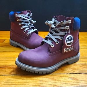 Wmns Timberland 6" burgundy boots sz 7.5